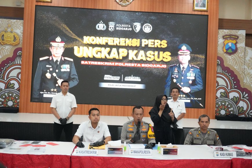 Polresta Sidoarjo Amankan Tiga Tersangka Penipuan Gondol Motor Modus Minta Tolong