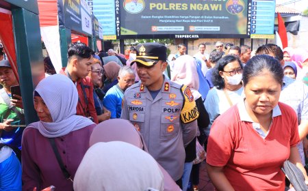 Polres Ngawi Gelar Pasar Murah Masyarakat Sumringah