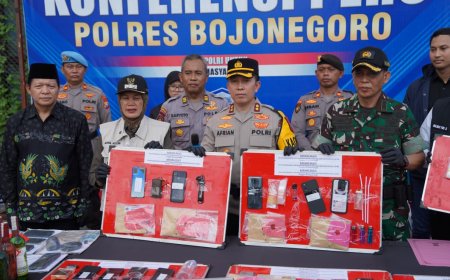 Polres Bojonegoro Bongkar Jaringan Peredaran Sabu dan Ganja, 13 Tersangka Ditangkap