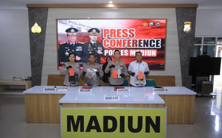 Polres Madiun Amankan Dua Tersangka Curanmor Modus Incar Motor di Persawahan dan Teras Rumah